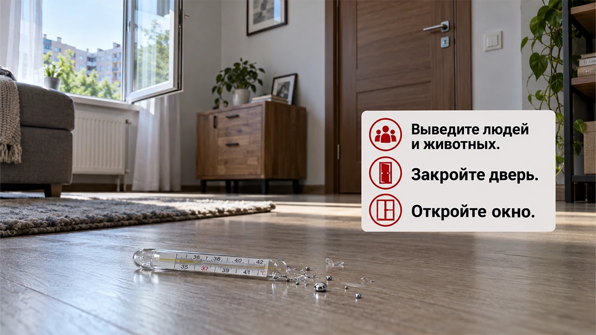 Что делать, если разбился ртутный градусник в квартире